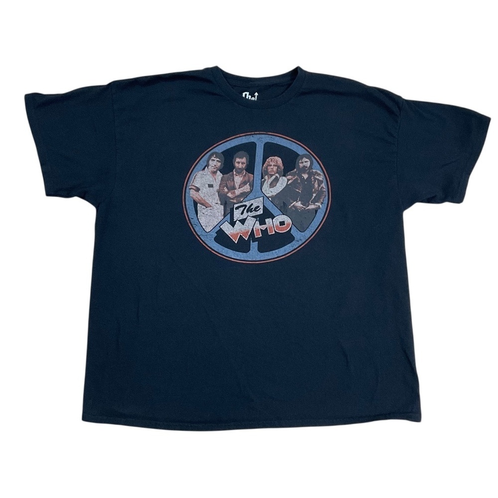 The Who Band Graphic Tee XXL Black 100% Cotton 2024 Vintage Style Peace Sign